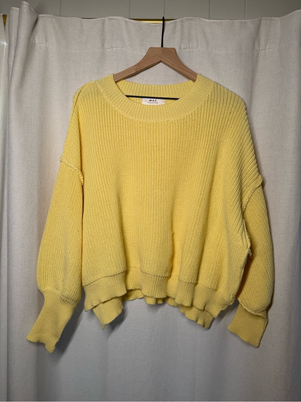 MAC Cosmetics Lemon Yellow Chunky Crewneck Sweater